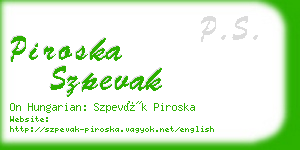 piroska szpevak business card